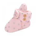 thumbnail image 4 of Newborn Infant Baby Girl Boy Cotton Booties Stay On Sock Slippers Soft Bedroom Shoes Non-Skid Ankle Boots Toddler Crib Warm Shoe First Walker Birthday Shower Gift 0-18M, 4 of 12