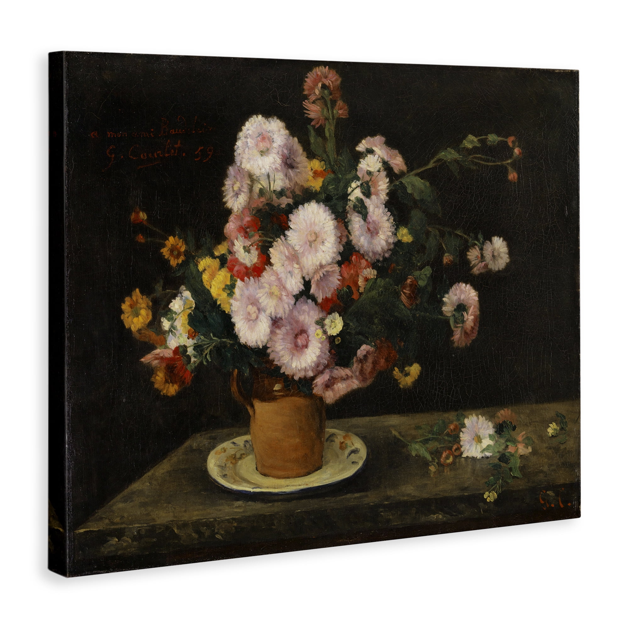 Stupell Industries Classical Bouquet of Asters Plants & Flowers Painting Wrapped Canvas Art Print Wall Art, 30 x 24