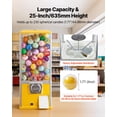 thumbnail image 3 of VEVOR Gumball Machine, 25 inch Height Candy Vending Machine Dispenser, 25-Cent Vending Machines for Shopping Malls, Supermarkets, Amusement Parks, Arcades, Holds Up to 230 1.77 inch Spherical Candies, 3 of 9