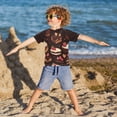 thumbnail image 3 of FORMRS Boys Rash Guard Short Sleeves Swim Shirt Quick Dry UPF 50+ Sun Protection, Sizes 3-12T, Sweet Cakes, 3 of 6