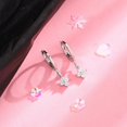 thumbnail image 2 of TNOBHG Dating Earrings 1 Pair Women Huggie Earrings Cubic Zirconia Clover Pendant Electroplated Alloy Ear Jewelry, 2 of 8