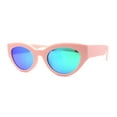 thumbnail image 2 of Womens Classic Mod Cute Cat Eye Plastic Sunglasses Pink Teal Mirror, 2 of 4