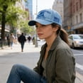 thumbnail image 2 of Veteran Printed Baseball Cap Patriotic Design Adjustable Casual Hat for Daily Wear Outdoor Activities Female Veteran Identity Statement Headwear(Blue), 2 of 6