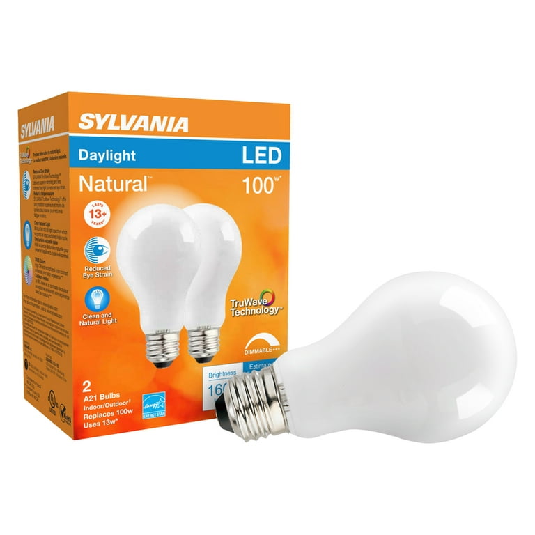 indre Badekar ordbog Osram Sylvania 3005229 100W A21 E26 Dimmable Bulb LED - Pack of 2 -  Walmart.com