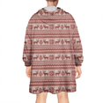 thumbnail image 2 of Wearable Oversized Blanket,Red Christmas Reindeer Pattern Wearable Blanket Hoodie for Adults,Cozy Hooded Blankets with Super Pockets,Super Warm Fuzzy Pullover for Women & Men, 2 of 6