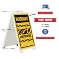 thumbnail image 2 of M&T Displays White Street SignPro Board, Weatherproof A-Frame Sidewalk Curb Sign with 2 24x36 inch Matt Laminated Anti-Glare WARNING UNDER CONSTRUCTION Sticker Signs, Folding Portable Double Sided, 2 of 10