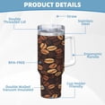 thumbnail image 6 of Coffee Beans Cup Insulated Tumbler Stainless Steel Vacuum Travel Mug 40 oz with Handle and Straw Lid, 6 of 7