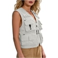 thumbnail image 4 of RYDCOT Women Mesh Breathable Outdoor Quick Dry Cargo Fishing Travel Vest with Multiple Pockets Beige, 4 of 6