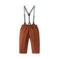 thumbnail image 6 of Gubotare Baby Boy Outfits Toddler Suit Boys Baby Wedding Dress Clothes Kids Formal Outfit Set with Suspender 18 24 Months,(Brown 18-24 Months), 6 of 9