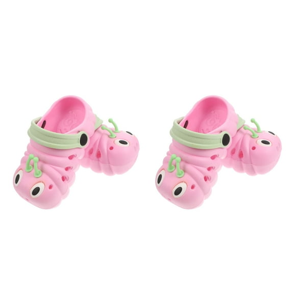 Masteelf 2 Pairs  Caterpillar Beach Non-slip Shoes Cartoon Summer Sandals Cool Slipper for Boys Girls (Pink Size 29 Length 17cm)