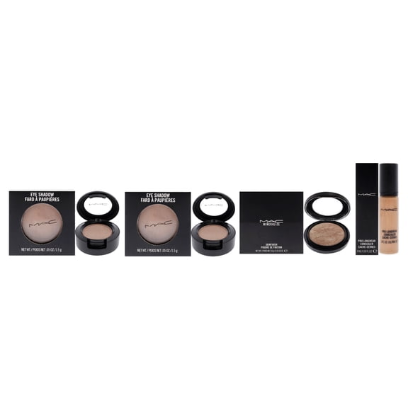 MAC Eyeshadow - Naked Lunch-Soft Brown and Mineralize Skinfinish Powder - Soft and Gentle and Pro Longwear Concealer - NW25 - 4 Pc Kit - 2 x 0.05oz Eye Shadow, 0.35 oz Powder, 0.30 oz Concealer
