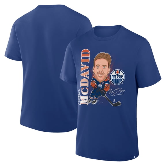 Men's Fanatics Connor McDavid Royal Edmonton Oilers Caricature Player T-Shirt
