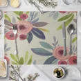 thumbnail image 3 of 2024 Placemats Table Kitchen Tableware Dinner Family Table Fabric Linen Flowers and Branches Colorful, 3 of 7