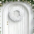 thumbnail image 4 of White Simulation Feather Pine Wreath for Front Door Snow Pink Artificial Pine Wreath Weeding Birthday Party Decoration Outdoor Wall Grapevine Decor 15.7 in, 4 of 9