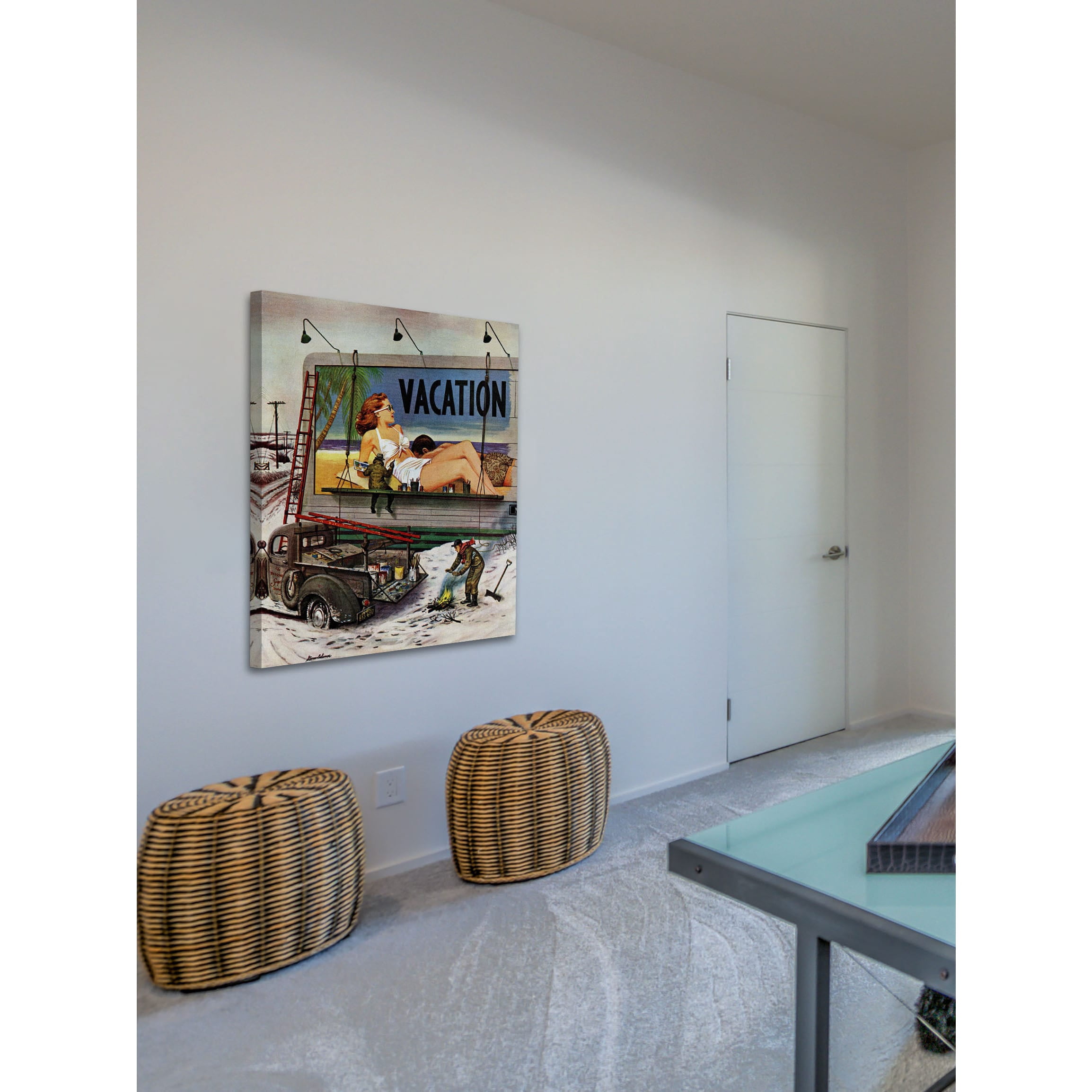 Marmont Hill "Billboard Painters in Winter" by Stevan Dohanos Painting Print on Canvas