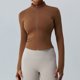 thumbnail image 3 of Camiseta deportiva de manga larga para mujer, Top transpirable para entrenamiento en gimnasio, chaquetas de nailon para Yoga con cremallera y agujeros para los dedos, 3 of 5