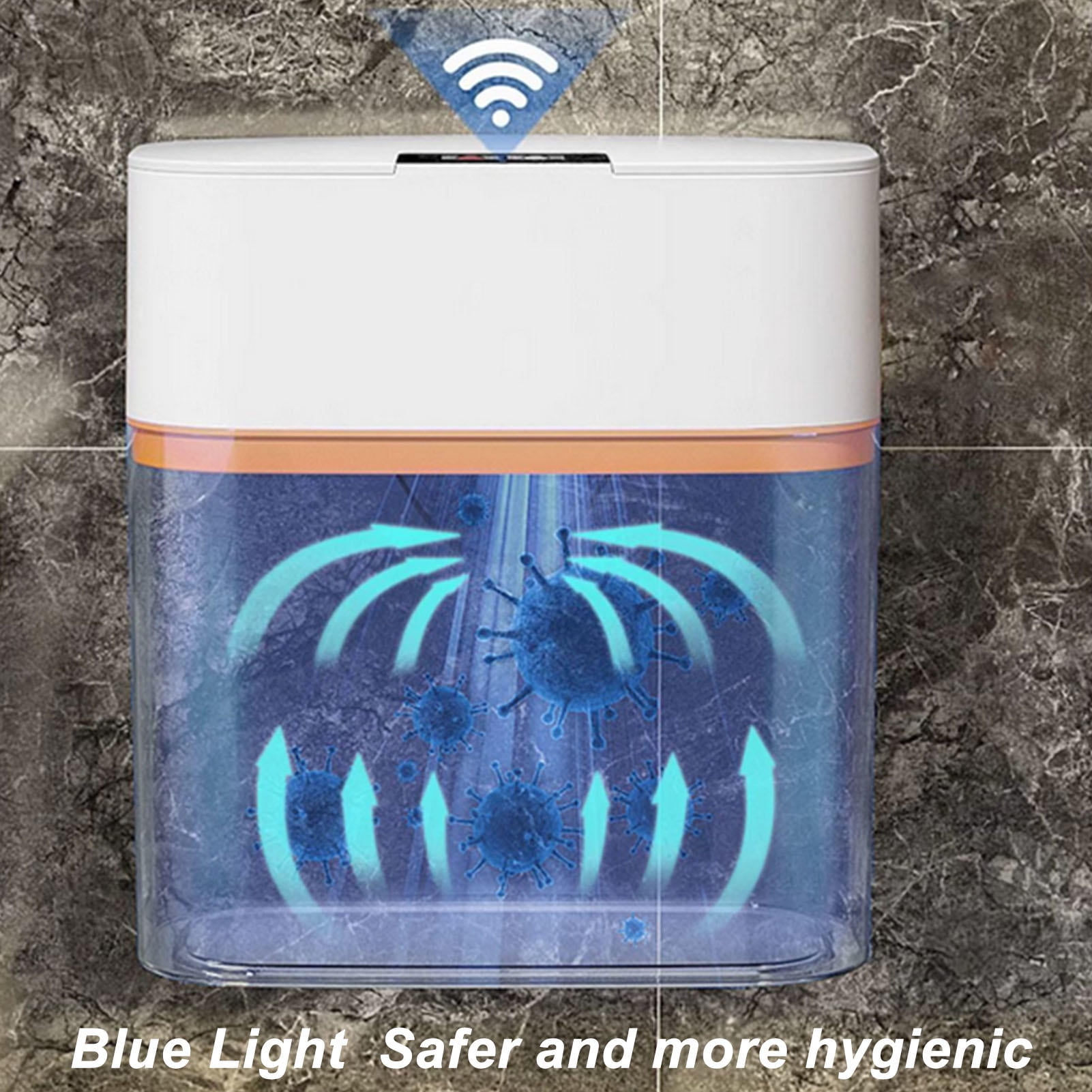 Suodoka 15L Smart Sensor Wall‑Mounted Trash Can, IPX5 Waterproof, No‑Contact Lid, 15‑Liter Capacity, Ideal for Bathroom, Bedroom & Living Room