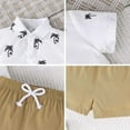 thumbnail image 6 of Utlike Toddler Boys Outfits Short Sleeve Children Gentleman Outfits Casual Prints Tops Holiday Shirts T Shirt Short Pants Set Size 2 Years-3 Years, 6 of 9