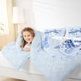 thumbnail image 4 of jejeloiu Blue Bowknot Bow Full Size Comforter Sets,Retro Bohemian Floral Bedding Sets For Girls Kids Reversible 3pcs, 4 of 8