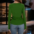 thumbnail image 6 of UTSJKR Womens T Shirts Long Sleeve V Neck Basic Tee Casual Loose Fit Soft Spring Tops Outfits 2026&nbsp;Undershirts Green XL, 6 of 9