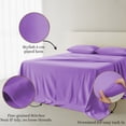 thumbnail image 4 of Amay Premium Organic Cotton Flat Sheet, 500 Thread Count Luxury Top Sheet, Cooling & Durable Bedding Sheets, King, Lavender(102" x 108") 1 Piece, 4 of 7