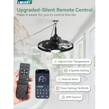 20 Inch Outdoor Ceiling Fan With Lights - IP65 Waterproof Smart Fan For Patio & Gazebo