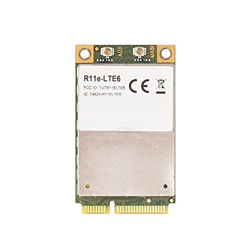 MikroTik R11e-LTE6 2G/3G/4G/LTE miniPCI-e Card with Carrier Aggregation Support (up to 300 Mbps) for Bands 1/2/3/5/7/8/12/17/20/25/26/38/39/40/41n