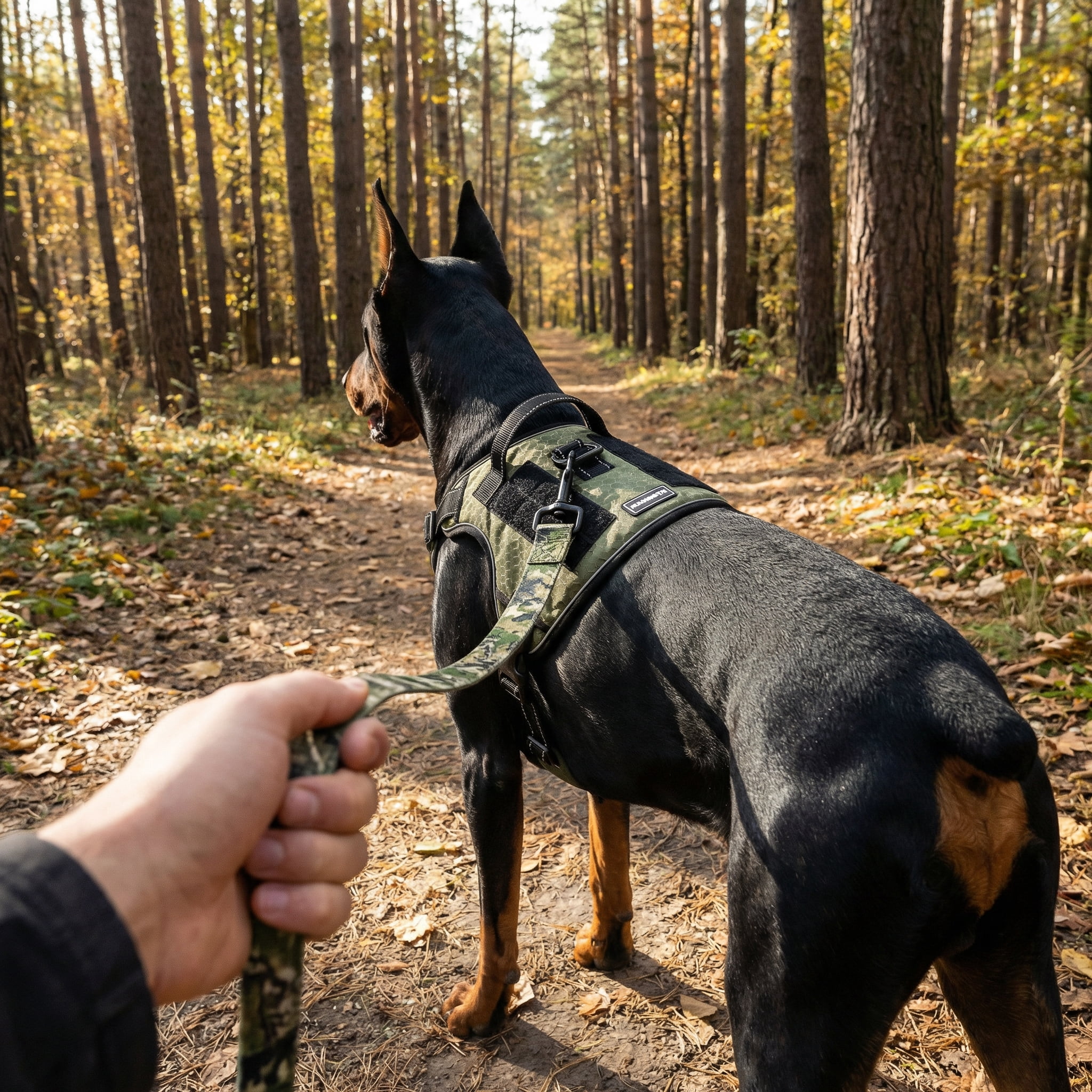 Mammoth Reflective Utility Dog Waking Harness, Green, Large