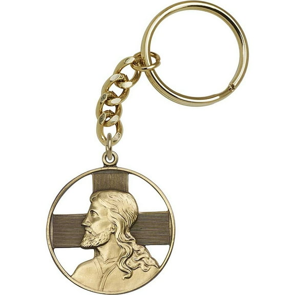 Antique Gold Christ Keychain