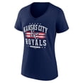 thumbnail image 2 of Women's Navy Kansas City Royals Americana Team V-Neck T-Shirt, 2 of 3