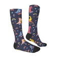 thumbnail image 3 of Bingfone Compression Socks For Women And Men Long Socks For Running Athletic Cycling Nurse-Cartoon Dinosaur Scooter Sport Blue, 3 of 9
