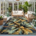 thumbnail image 2 of Area Rugs 4'x6'. Palm Tree Carpet Runner Indoor Outdoor Rugs Home Decor Aesthetic, Retro Summer Botanical Tropical Plant Leaves Non Slip Mats Washable Accent Rug for Living Room Bedroom, 2 of 8