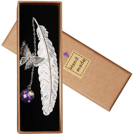 Plume en métal avec pendentif papillon 3D et perles de verre, cadeau de  plume unique vintage pour lecteur, femme et amis (plume argentée fleur  blanche violette) | Walmart Canada