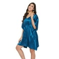 thumbnail image 4 of Women Satin Plus Size Tunic Short Kaftan Dress Silk Kimono Sleepwear Adjustale Waist Dress, 4 of 6