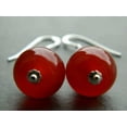 thumbnail image 6 of K-KED Carnelian Agate Gemstone 6-12mm Beads 925 Silver Handmade Drop Earrings, 6 of 8