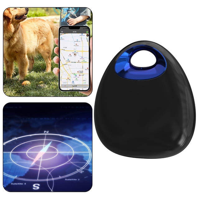 GPS Finders Tracker Smart Mini Rastreador Compatible Con El Diente La Aplicación Recordatorio Alarma Impermeable para Cat Gato Pet Lugar Azul