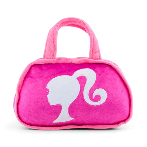 Mattel Dog Toy, Barbie Silhouette and Autograph Script Handbag Replica Pink, Plush