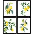 thumbnail image 3 of PixonSign&nbsp;Framed Pastel Watercolor Lemon Wall Art, Set of 4 Nature Wilderness Wall Prints, Botanical Plants Floral Wall Décor, Fresh Fruits Poster Set Modern Art Home Decorative - 12"x16" Black, 3 of 5