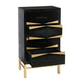 thumbnail image 3 of Saltoro Sherpi Wooden Side Table with Metal Base and Four Drawers, Black and Gold, 3 of 7