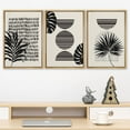 thumbnail image 2 of PixonSign Framed Canvas Print Wall Art Set Geometric Dark Mid-Century Palm Leaf Collage Abstract Shapes Illustrations Modern Art Boho Decorative for Living Room, Bedroom, Office - 24"x36"x3 NATURAL, 2 of 5