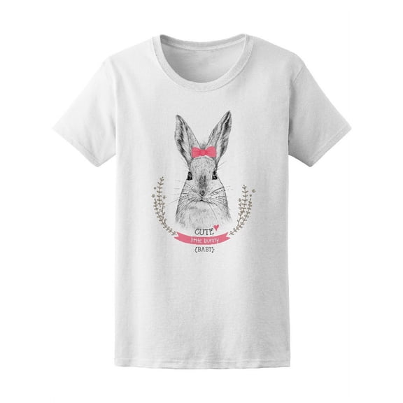 Cute Hand Drawn Bunny  Tee Women's -Image by Shutterstock