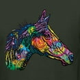 thumbnail image 2 of Colorful Neon Horse | Dean Russo Art Animal Lover Womens T-Shirt, Forest Green, Small, 2 of 6