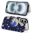 thumbnail image 4 of Compatible with iPhone 11 12 13 mini 14 15 16 Pro Max Plus Wallet Case with Card Holder, PU Leather Kickstand Card Slots Case ( Star Around Planet, iPhone 16 Pro Max), 4 of 7