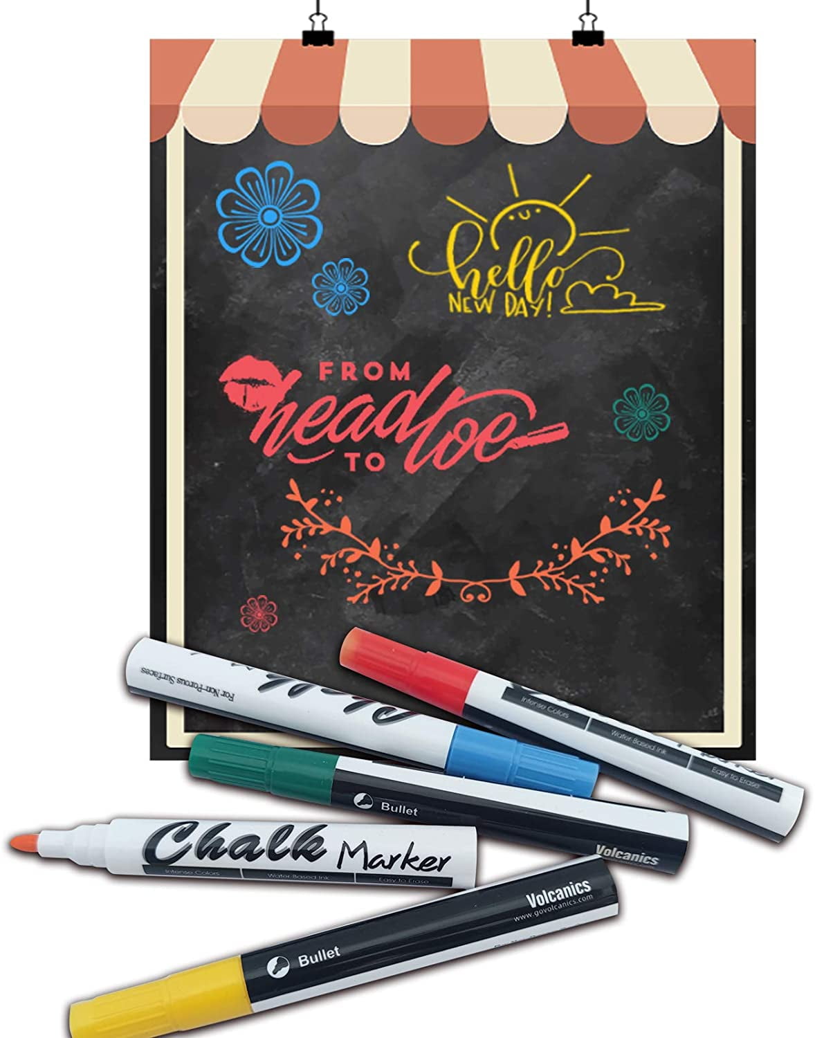 Cedar Markers Liquid Chalk Markers - 12 Pack With Free 40 Chalkboard Labels