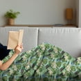 thumbnail image 3 of Tropical Soft Flannel Fleece Throw Blanket, Brazilian Rainforest Composition with Branches Plumeria Blooms and Exotic Birds, Cozy Plush for Indoor and Outdoor Use, 70" x 90", Multicolor, by Ambesonne, 3 of 5