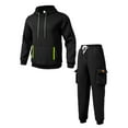 thumbnail image 2 of VBTAPA Men Sweatsuits Sets Fleece Hoodie and Cargo Sweatpants 2 Piece Outfits Big and Tall Track Suits Mens Jogging Suit Black S, 2 of 3
