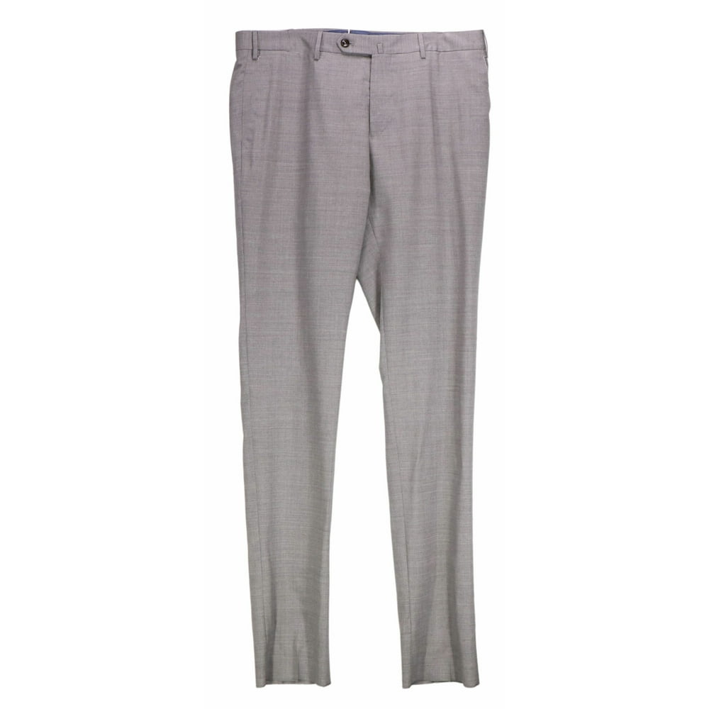 PT01 - PT01 Men's Grey Slim Fit Wool Dress Pants - 48 - Walmart.com ...