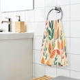 thumbnail image 3 of Yayeee 2 Pack Hand Towels for Bathroom 100% Cotton 16" x 28" Soft Absorbent Kitchen Towel, Orange Leaves, 3 of 7