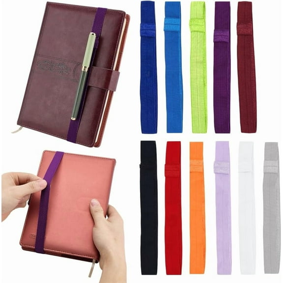 11 Colors Elastic Planner Bands Elastics Bookmarks Book Strap Notebook Elastic Band Stretchy Closure Bands with Pen Holder Loop for School Office Travel Journals Planner Reader Supplies
