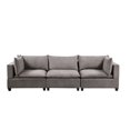 thumbnail image 3 of Contemporary Home Living 10' Lava Gray Modern Style Fabric Sofa Couch, 3 of 6